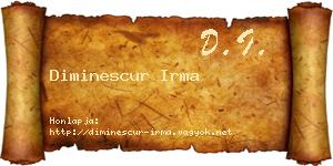 Diminescur Irma névjegykártya